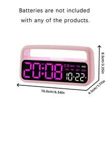 Reloj Despertador Digital LED con Luz Nocturna para Mesita de Noche, Doble Alarma, Pantalla de Fecha y Día de la Semana, Función DST, Brillo Ajustable, Reloj de Escritorio Moderno para Decoración del Dormitorio y el Hogar - Multicolor - Ver 14