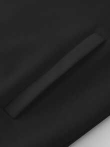Manfinity Roughcore Chaqueta de béisbol casual de manga larga con patrón de letras y abotonadura sencilla para hombre - Negro - Ver 4