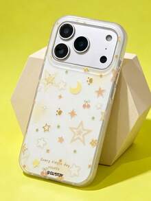 ShellaStory Casing Ponsel Motif Bintang dan Pita Lucu Kompatibel dengan iPhone 17 Pro Max 17 Pro 17 Pro 16 14 13 15 Pro Max 14 15 16 Plus 14 15 13 16 17 Casing Ponsel Motif Tidak Beraturan yang Menawan - Kuning - View 1