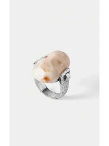 Noxbound Bohemian Imitation Stone Retro Ring Two-Piece Combination - Antique Silver - View 10