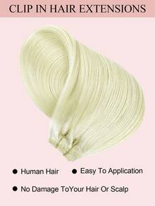 6PCS 12-20 Inch Seamless Remy Human Hair Extensions, Double Layer Clip-In Hair Wefts For Women, Add Volume And Length, Natural Look - S60 - View 6