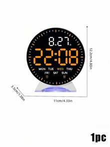 Round LED Digital Alarm Clock With RGB Night Light, Dual Alarms, Date & Week Display, Adjustable Brightness, Modern Desk Clock For Bedroom Office Home Decor - multicolor - View 14