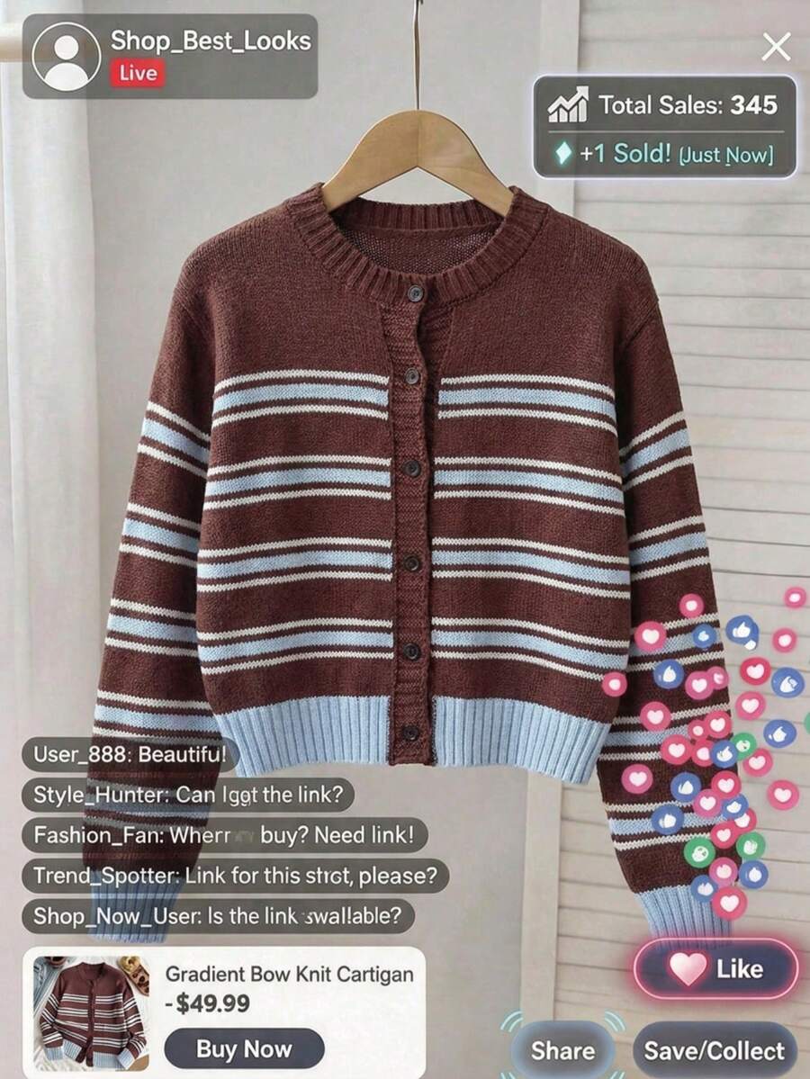 SHEIN Cardigan Rajut Jacquard Motif Leopard untuk Anak Perempuan, Model Musim Gugur/Dingin - MultiWarna - View 1