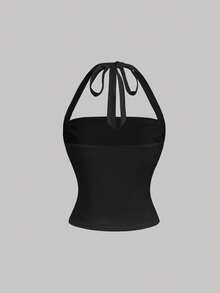 SHEIN MOD 3件套女士褶皱时尚吊带背心套装 - 彩色 - 查看 9