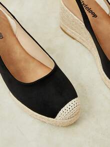 Styleloop Zapatos de cuña y plataforma para mujer - Negro - Ver 3