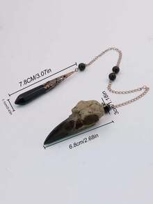 HalloweenBlack Crystal Hanging Ornament With Crow Charm Pendant - black - View 3