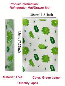 4pcs Waterproof Refrigerator Mats - Moisture-Proof, Anti-Slip, Washable And Reusable. Made Of EVA Material With A Novel Lemon Pattern. Suitable For Refrigerator And Kitchen Decor, Door Mats, Personalized Gifts, Kitchen Essentials - color - View 17