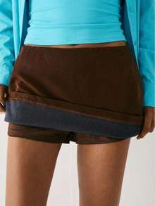 ATUI Studio Women's Solid Color Casual Versatile Daily Wear Skirt - Brown - View 5
