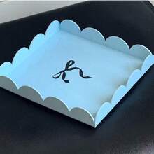 Haus Hana Handmade Light Blue Bow Lace Storage Box – Japanese Simple Style Makeup Organizer, Acrylic Gift Jewelry Box For Vanity Desk, Summer Aesthetic Home Decor, Ins Style Keepsake Case For Cosmetics & Accessories - Baby Blue - View 11