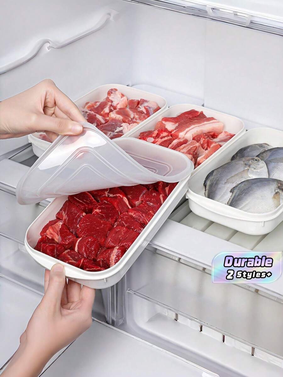 10個裝冰箱保鮮抽屜式廚房食品包裝冷凍盒 便當盒 冷凍肉品密封盒 水果蔬菜儲存盒 - 彩色 - 查看 1