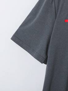 SHEIN 青少年男孩休閒日常舒適印花圖案圓領寬鬆短袖T恤與直筒印花對比色針織長褲套裝 - 彩色 - 查看 6