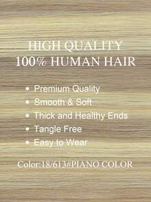 6 PCS Ekstensi Rambut Manusia Remy Tanpa Sambungan 12-20 Inci, Rambut Sambungan Jepit Dua Lapis untuk Wanita, Menambah Volume dan Panjang, Tampilan Alami - S18/613 - View 3