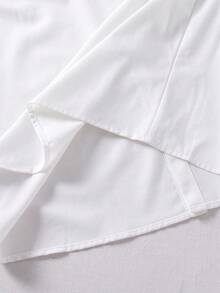 SHEIN Camisa básica profesional de manga larga con un solo pecho de unicolor para adolescentes varones para ir al trabajo - Blanco - Ver 6