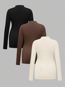 Modmama Maternity Casual Solid Color Slim Fit T-Shirt For Autumn/Winter Fall - Apricot - View 13