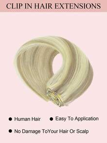 6 PCS Ekstensi Rambut Manusia Remy Tanpa Sambungan 12-20 Inci, Rambut Sambungan Jepit Dua Lapis untuk Wanita, Menambah Volume dan Panjang, Tampilan Alami - S18/613 - View 6