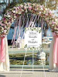 1pc Foldable Display Easel, Portable Tripod Easel, Adjustable White BlackMetal Art Easel, Suitable For Wedding Signs, Posters, Paintings, Home Decor, Back To School Room Decor, School Supplies - multicolor - View 9