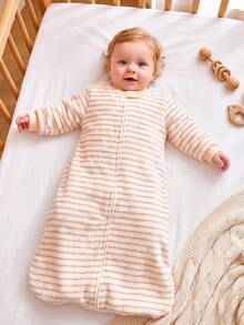 Cozy Pixies 1 Baby Sleeping Bag Soft Thick Pink Striped Bow Cute Pattern Flannel Printed Sleeping Bag, Suitable For Newborn Gifts - Multicolor - View 4