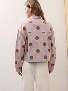 Nöista Oversize Cropped Jacket With Chinese Buttons - Pink - View 2