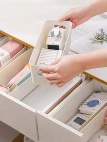 2/10/24pcs Durable Stackable Plastic Storage Box With Handle | Space Saving Drawer Style Storage Box Suitable For Homes, Offices, And Wardrobes - Can Be Used To Store Books, Decorations, Etc., Modern Design - Multicolor - View 8