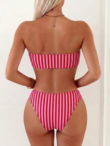 Swim Vcay Women's 2 Pieces Tropical Print Vacation Casual Swimsuit Set - Multicolor - View 2