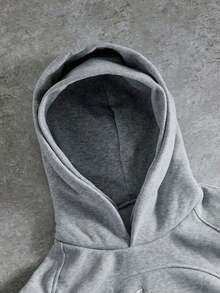 PAVTROS Herren Lässig Sport Streetwear Hoodie und Hose Set - Hellgrau - Übersicht 3
