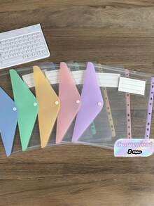 5/10 buah Binder Kertas Lepas Ukuran A4 Kapasitas Tinggi, Dengan 11 Lubang Ring, Terbuat Dari Bahan PP Modern, Kancing dan Kantong Label yang Dapat Diperluas, Cocok Untuk Sekolah, Rumah, Kantor, Absensi, Perjalanan - Desain Portabel, Perlengkapan Sekolah, Perlengkapan Belajar - Set - View 2