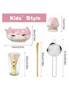 5pcs/Set New Creative Ceramic Cartoon Matcha Tea Set, Including Matcha Whisk, Matcha Bowl, And Tea Spoon - A Complete Tea Making Tool Set - Multicolor - View 14