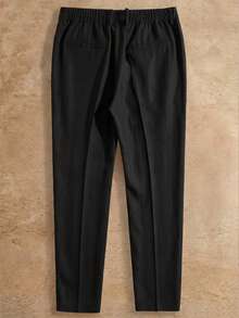 EASEVO Men's Plus Size Casual Versatile Solid Color Dress Pants - Black - View 3