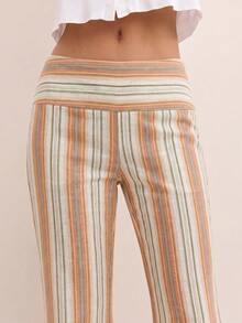 Nöista Pantalón largo con rayas en diferentes direcciones - Rojo Anaranjado - Ver 3