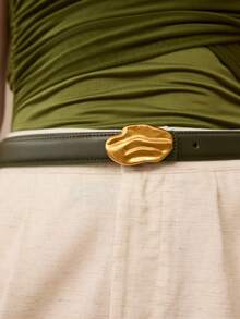 MOTF PREMIUM PRE GREEN IRREGULAR METAL BUCKLE BELT - Green - View 1