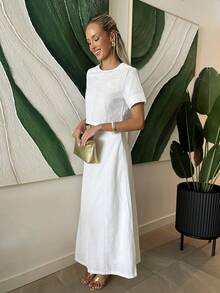 Brooke Lily Frühlings- und Sommer-Set aus weißem Crop Top und A-Linien Minirock, lässiger Urlaubsstrand-Stil, elegant für den Arbeitsweg, geeignet für Valentinstag, Hochzeits-Loungewear-Sets für Frauen - Weiss - Übersicht 1