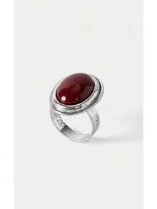 Noxbound Bohemian Imitation Stone Retro Ring Two-Piece Combination - Antique Silver - View 8