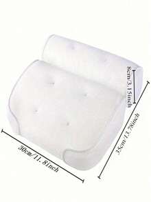 SHEIN Luxury Spa Bath Tub Pillow With Suction Cups - 3D Breathable Mesh, Non-Slip, Machine Washable, With Hooks For Easy Storage Bathroom Decor Fall Decor Bathroom Accessories Back To School - White - View 13