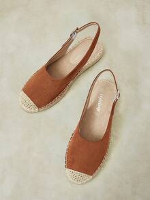 Styleloop Damas, Cuerda de Paja, Hebillas, Zapatos Planos. - Marrón - Ver 5