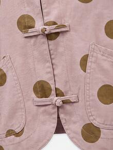 Nöista Oversize Cropped Jacket With Chinese Buttons - Pink - View 8