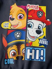 SHEIN | PAW Patrol Kids Young Boy Cartoon Pattern Knitted Soft Crew Neck Long Sleeve Pullover Autumn Winter Sweatshirt - Grey - View 4
