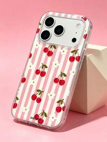ShellaStory Casing Ponsel Motif Bunga Sakura Merah Muda Lucu, Kompatibel dengan iPhone 17 Pro Max 17 Pro 17 Pro 16 14 13 15 Pro Max 14 15 13 16 17 Gaya Musim Panas, Pelindung Motif Buah dan Bunga - Berwarna merah muda - View 1