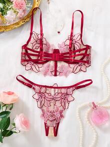 SHEIN 2件組女款裸色性感內衣套裝 - 彩色 - 查看 2