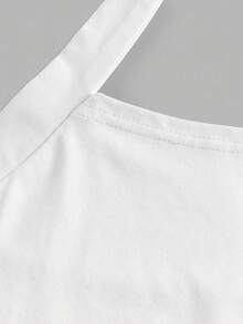 SHEIN 女童休閒時尚波點掛脖 A 字洋裝 - 白色 - 查看 4