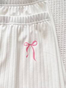 SHEIN Tween Girl Tween Girl Multi-Pack Solid Color Knit Cycling Leggings - White - View 2