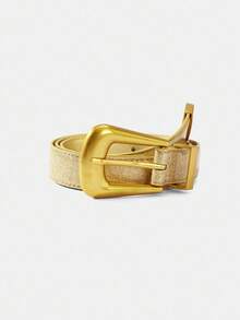 MOTF PREMIUM PRE GOLD STAR 皮革時尚通勤腰帶 - 金色 - 查看 2