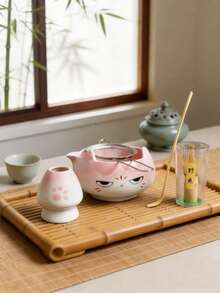 5pcs/Set New Creative Ceramic Cartoon Matcha Tea Set, Including Matcha Whisk, Matcha Bowl, And Tea Spoon - A Complete Tea Making Tool Set - Multicolor - View 6