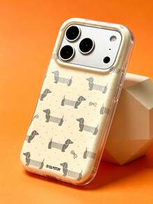 ShellaStory Cute Screens Full Dachshund Polka Dots Phone Case Compatible With IPhone 17 Pro Max 17 Pro 17 Pro 16 14 13 15 Pro Max 14 15 13 16 17 Creative Animal Pattern Protective Cover - Dachshund - View 1