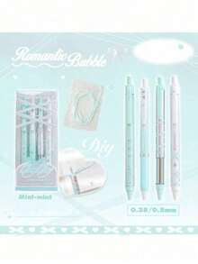 Set de 4 bolígrafos de gel con cinta suave, estilo ballet, de 0.38mm/0.5mm, con tinta negra de secado rápido, para escribir, regalo para volver a la escuela - Multicolor - Ver 16