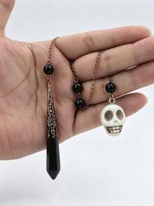HalloweenBlack Crystal Hanging Ornament With Crow Charm Pendant - black - View 11
