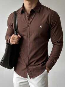 DAZY Men's Knight Pattern Long Sleeve Shirt And Pants Casual Daily Outfit Fall - Multicolor - View 5