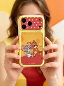 TOM & JERRY X SHEIN 時尚高端印花圖案手機保護殼設計，完美適配 ，可愛時尚且精緻 - 彩色 - 查看 5