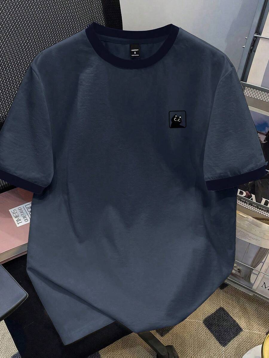 Manfinity Joysei Men's Black And Grey Patchwork T-Shirt - Grey - View 1