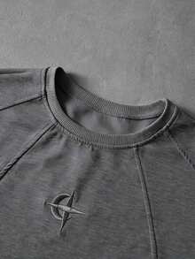 PAVTROS Men's Young Street Streetwear Casual Sports Patchwork T-Shirt Set Gym Grey Summer - Grey - View 3