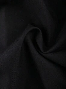 Grovea Plus Size Elegant Formal Dinner Black Autumn Casual Commute Formal Office Solid Color Front Button Shirt Formal Brunch Fall - Black - View 4